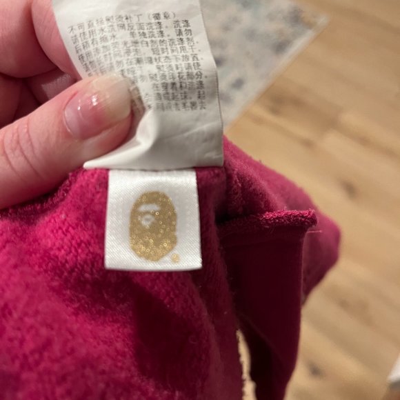 Bape A Bathing Ape Sports Pink Shark Hoodie two side zippers size Small - Picture 11 of 12